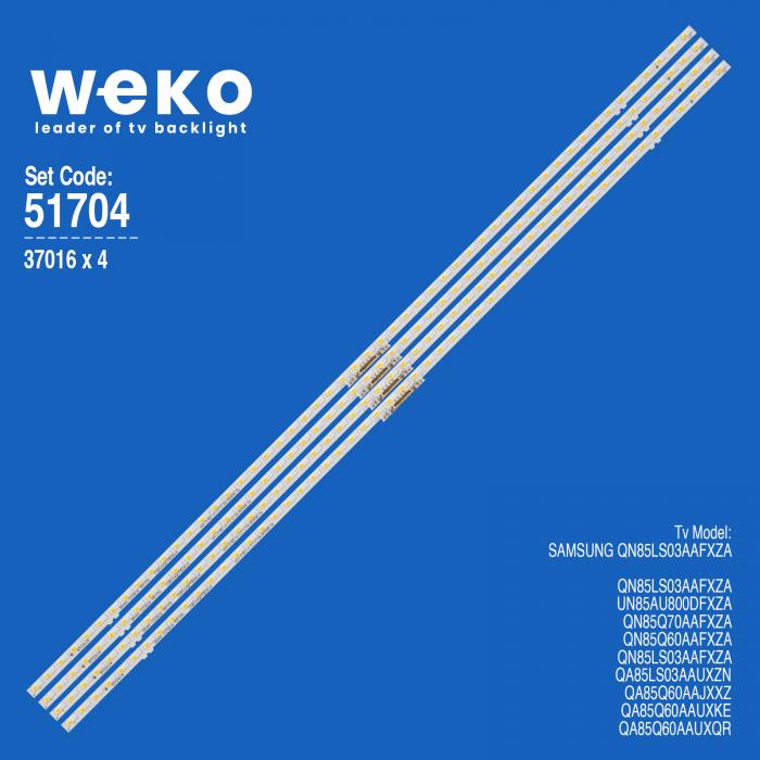 WKSET-6704 37016X4 BN96-52583A REV00 ES85SVQFPBGA54 4 ADET LED BAR TWO COLOR (İKİ RENK) (54LED)