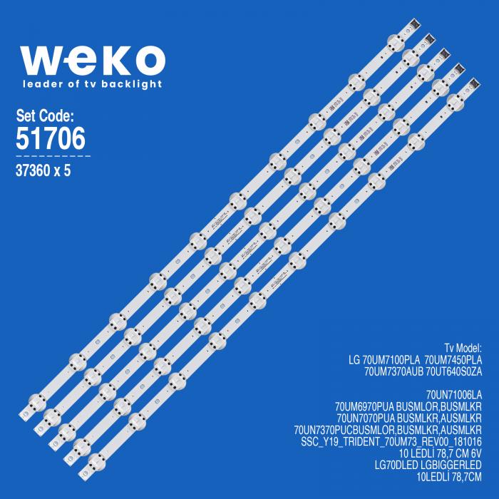 WKSET-6706 37360X5 SSC_Y19_TRIDENT_70UM73_S  5 ADET LED BAR