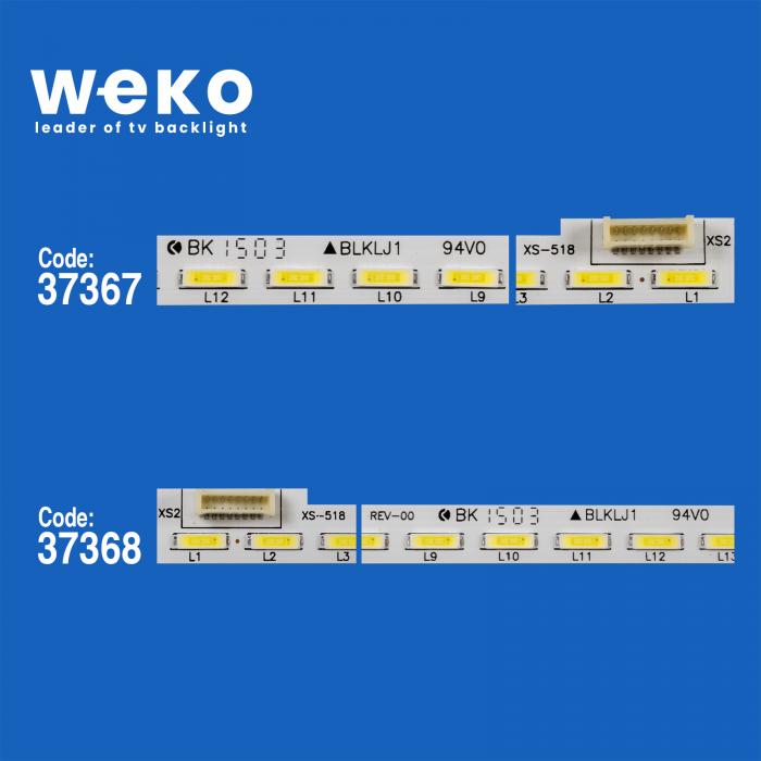 WKSET-6712 37367X1 37368X1 KONKA KDL49XS716AN L/R  2 ADET LED BAR (56LED)