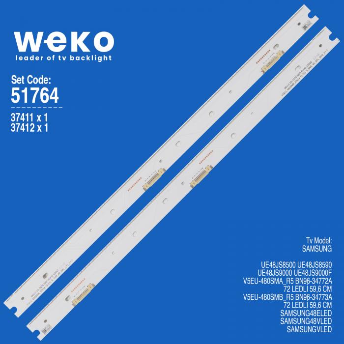 WKSET-6764 37411X1 37412X1 V5EU-480SMA/B  2 ADET LED BAR (72LED)