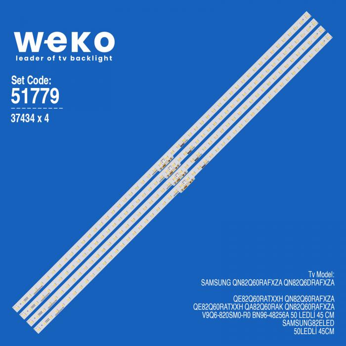 WKSET-6779 37434X4 V9Q6-820SM0-R0 BN96-48256A 4 ADET LED BAR (BLUE) (50LED)