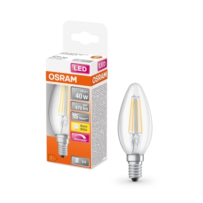 OSRAM 4058075437043 LED Flament Di·m 4.5W Sarı Işık E14