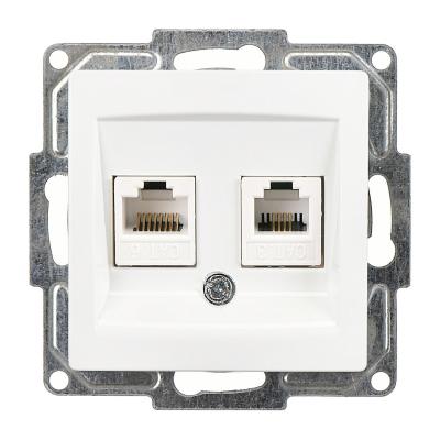 Günsan Visage Beyaz Data + Nümeris Telefon Prizi (RJ45 Cat6 + Cat3)