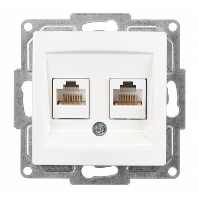 Günsan Visage Beyaz Vidalı İkili Data Prizi (2 x RJ45 Cat5E)