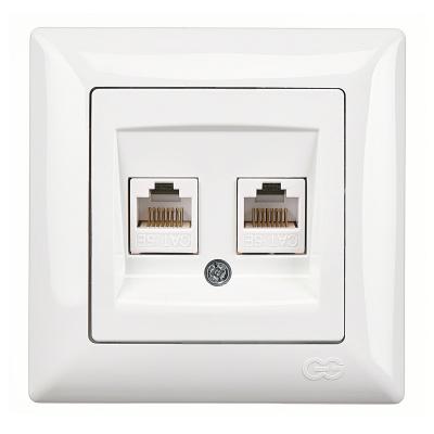 Günsan Visage Beyaz İkili Data Prizi (2 x RJ45 Cat5E)