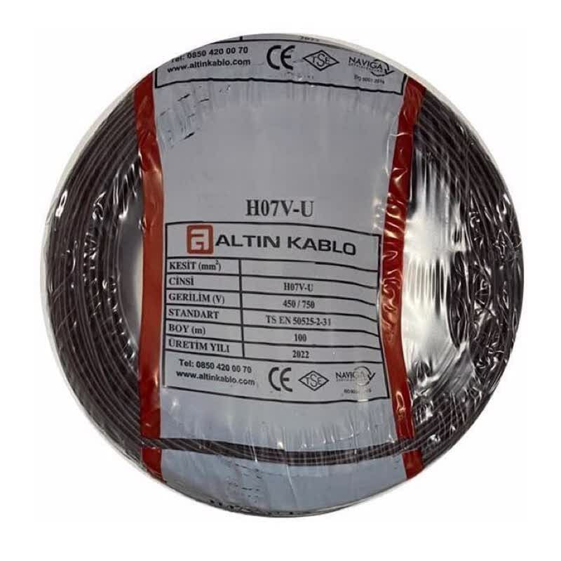 Altın Kablo 10 mm Nya Tek Damarlı Bakır Elektrik Kablosu Kahverengi 100 Metre