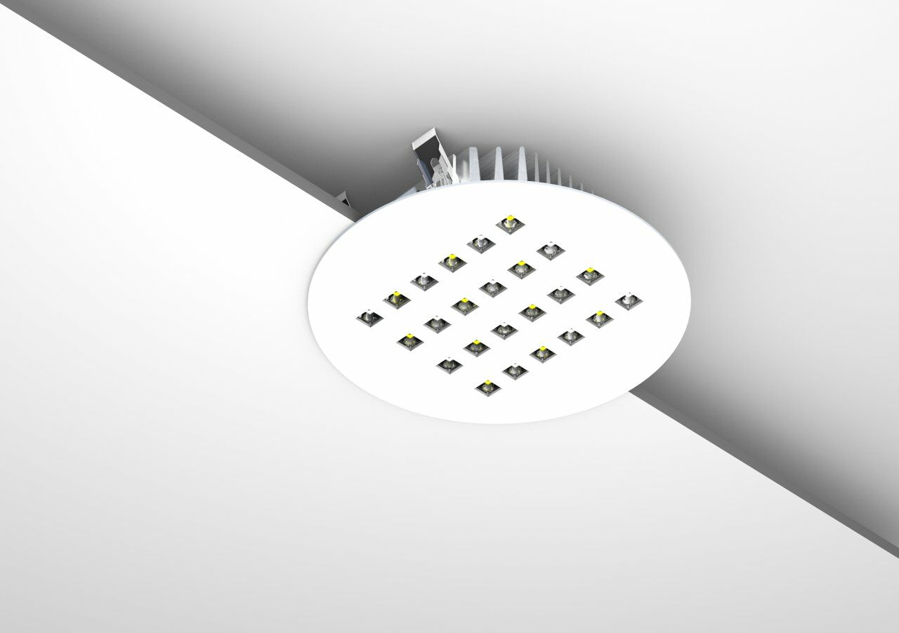 Yuvarlak Kuyumcu Led Vitrin Aydınlatma Armatürü 36W