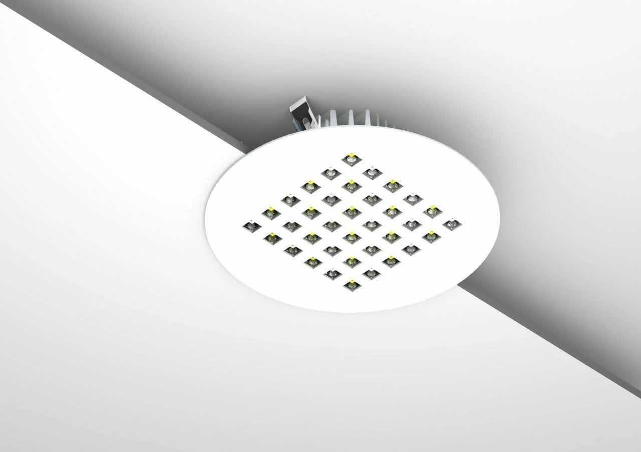 Yuvarlak Kuyumcu Led Vitrin Aydınlatma Armatürü 54W