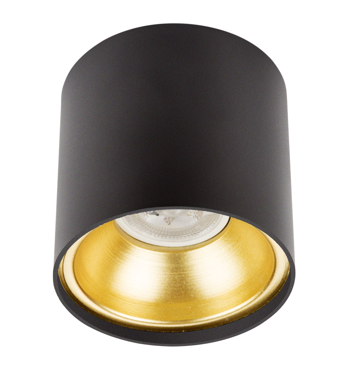 Sıva Üstü Silindir Led Spot Armatür 10x10 Cm Siyah - Altın