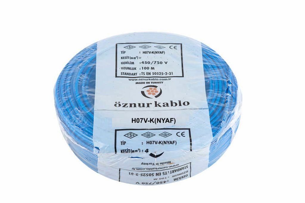 Öznur Kablo 35 mm Nyaf Çok Telli Bakır Elektrik Kablosu Mavi 100 Metre