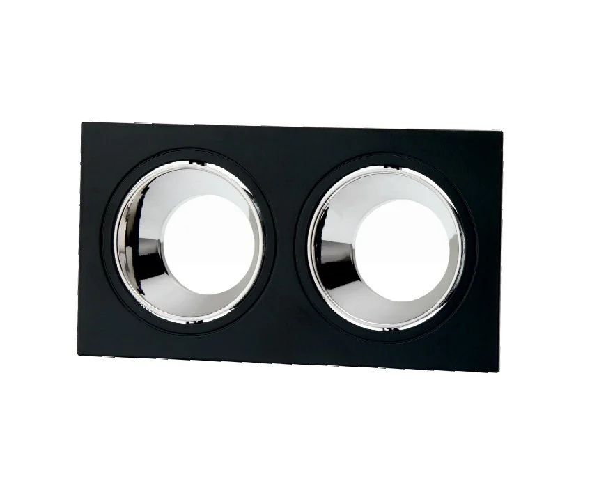 Cata Jaguar İkili Kare Siyah Platin Dekoratif Boş Kasa Spot ct-5054
