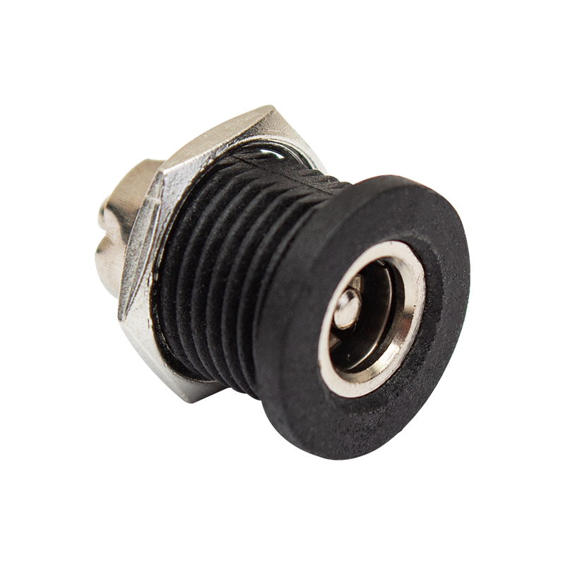 12MM YUVARLAK SOMUNLU DC 2.1MM ŞASE METAL ADAPTÖR FİŞİ IC-258C