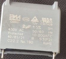 2µF 450VAC CBB61 MOTOR VE FAN BAŞLANGIÇ KONDANSATÖRÜ