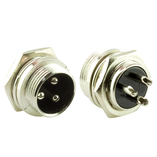 3 PİNLİ MAYK FİŞ ERKEK ŞASE (M16 - 16MM)