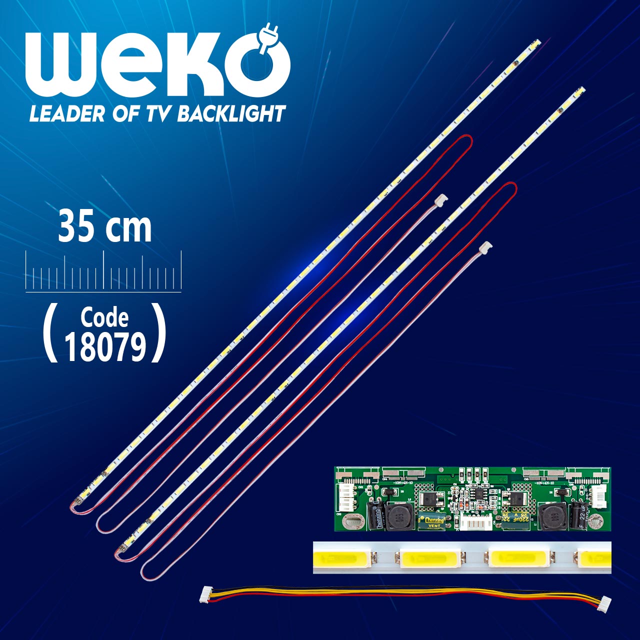32" UNİVERSAL E-LED 36 LEDLİ (7020) 350MM 360-450MA 36-39V ÇİFT LED+SÜRÜCÜ+KABLO TAKIM (WK-1366)