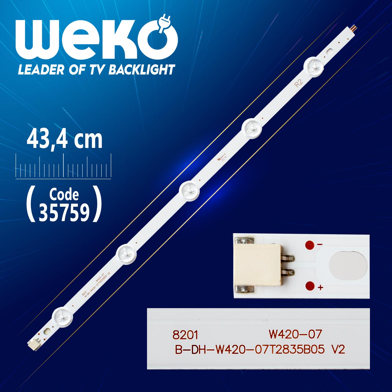 42'' ROW2.1 REV 0.6 1 R2-TYPE 6916L-1217A - 43.2 CM 5 LEDLİ - (WK-1227)