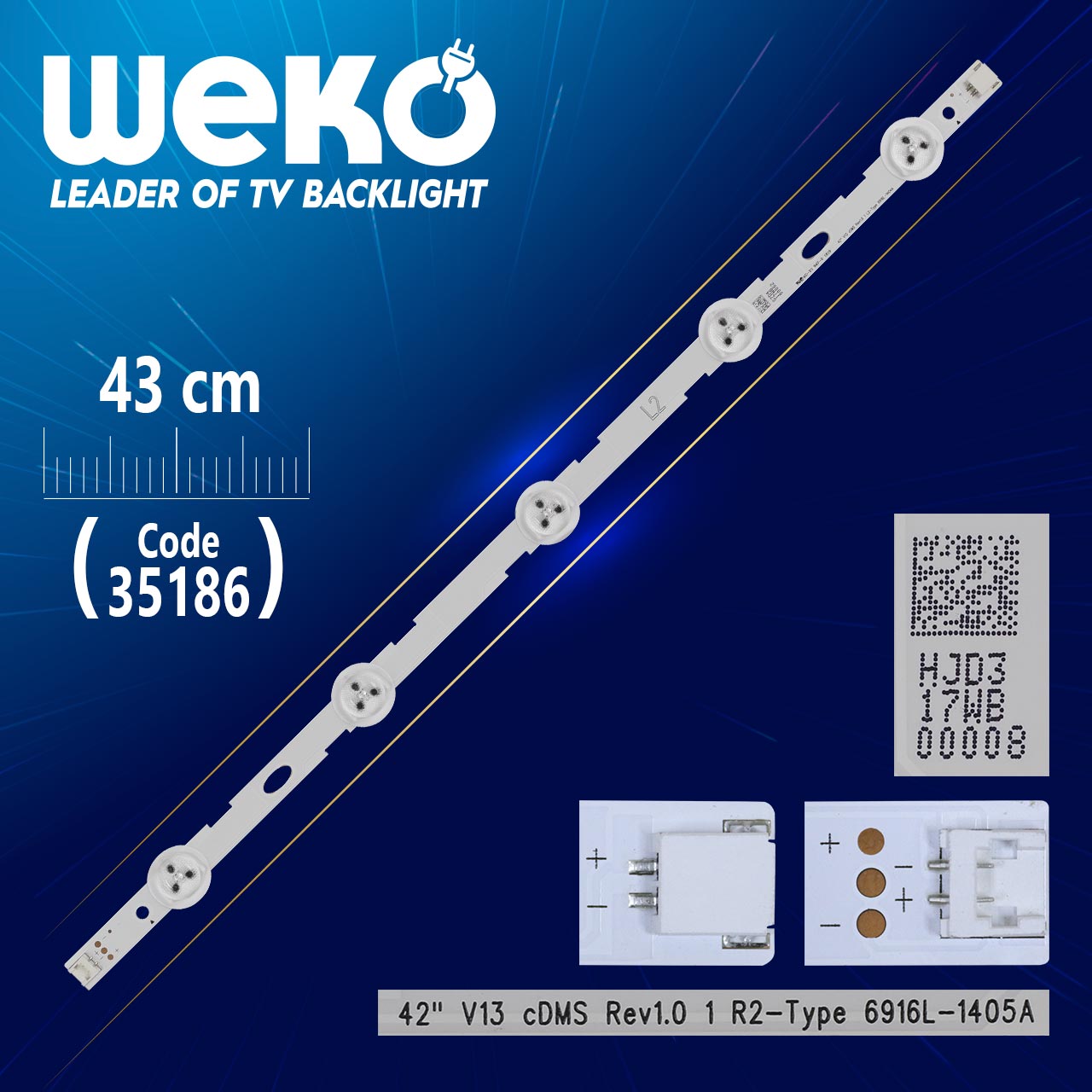42" V13 CDMS REV1.0 1 L2-TYPE - 6916L-1404A - 43 CM 5 LEDLİ - (WK-489)