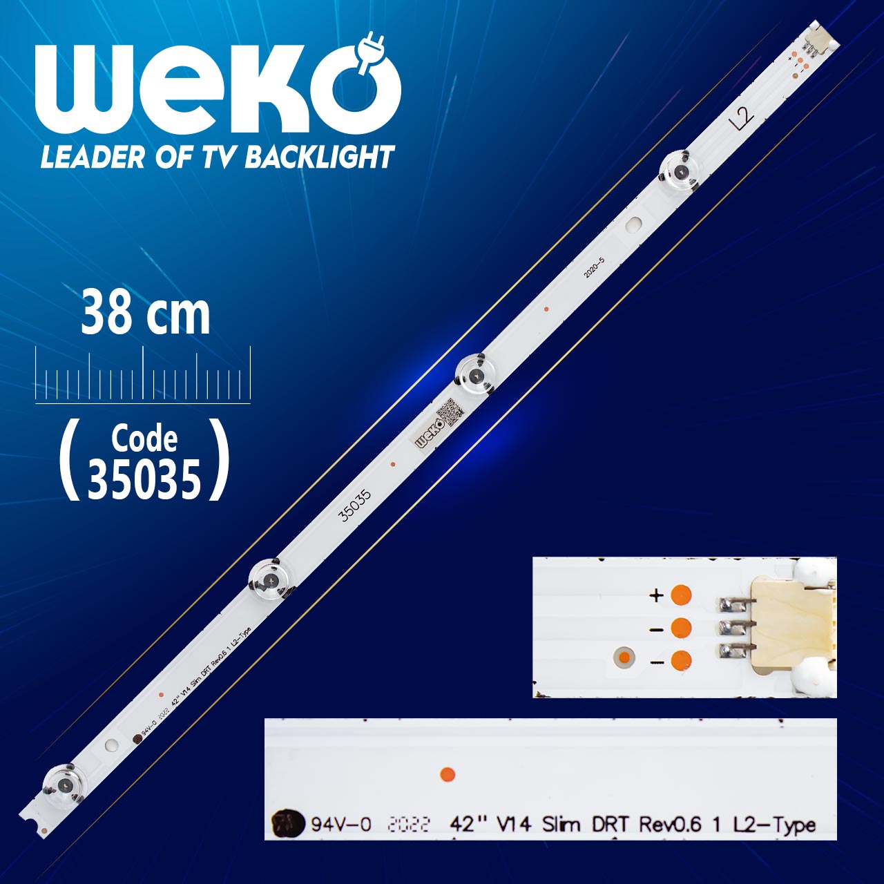 42" V14 SLİM DRT REV0.6 1 L2-TYPE - 6916L-1684A - 38 CM 4 LEDLİ - (WK-815)