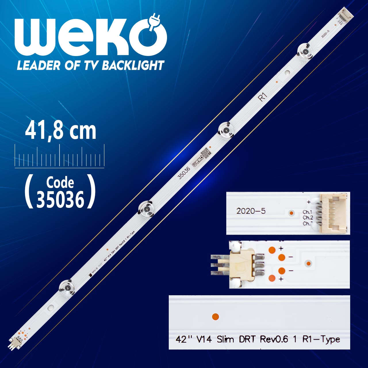 42" V14 SLİM DRT REV0.6 1 R1-TYPE - 6916L 1683A - 41.8 CM 4 LEDLİ - (WK-816)
