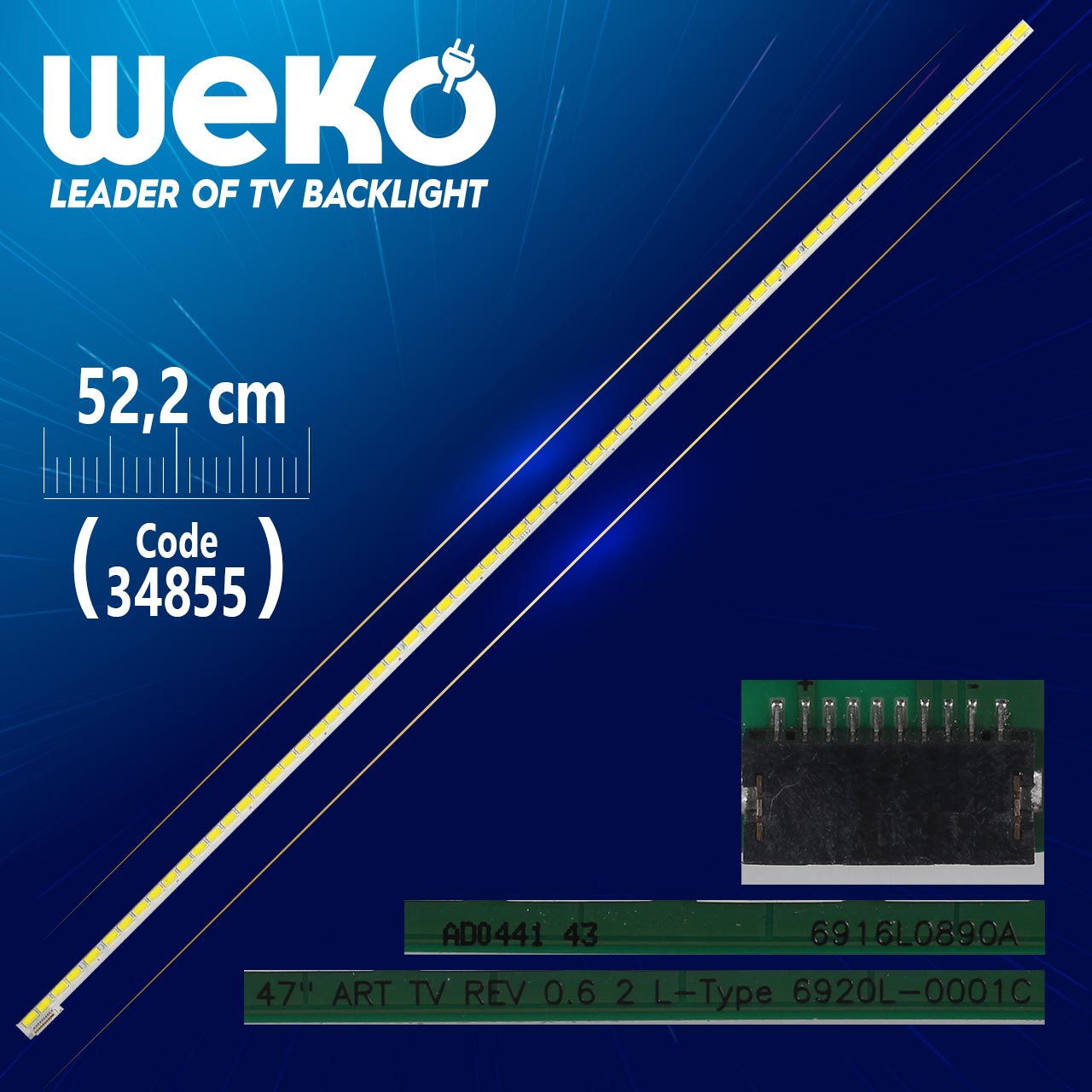 47" ART TV REV 0.6 2 L-TYPE 6920L-0001C 52.2 CM 63 LEDLİ - (WK-721) SOKETSİZ