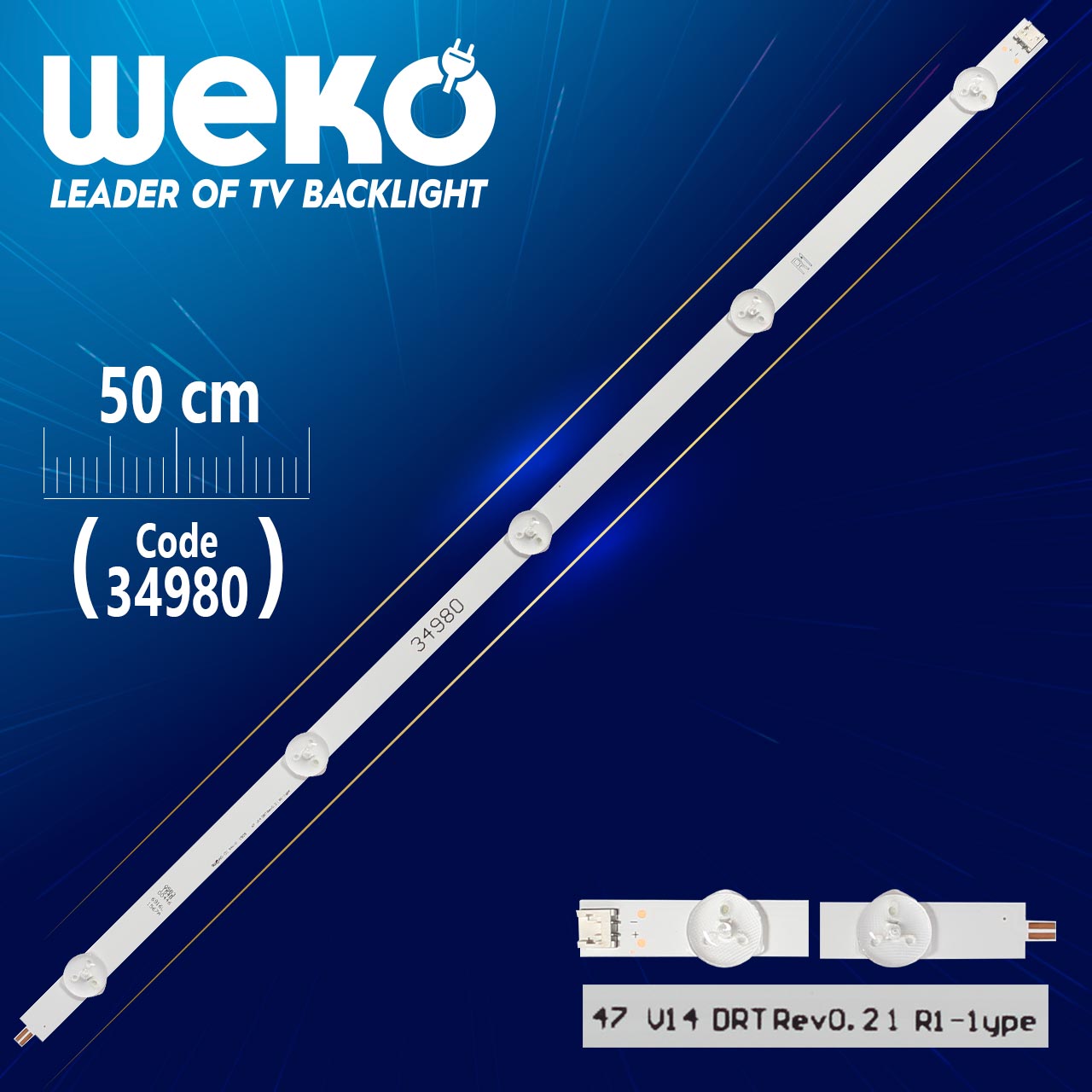 47'' V14 DRT REV0.2 1 R1-TYPE - 50 CM 5 LEDLİ - (WK-83)