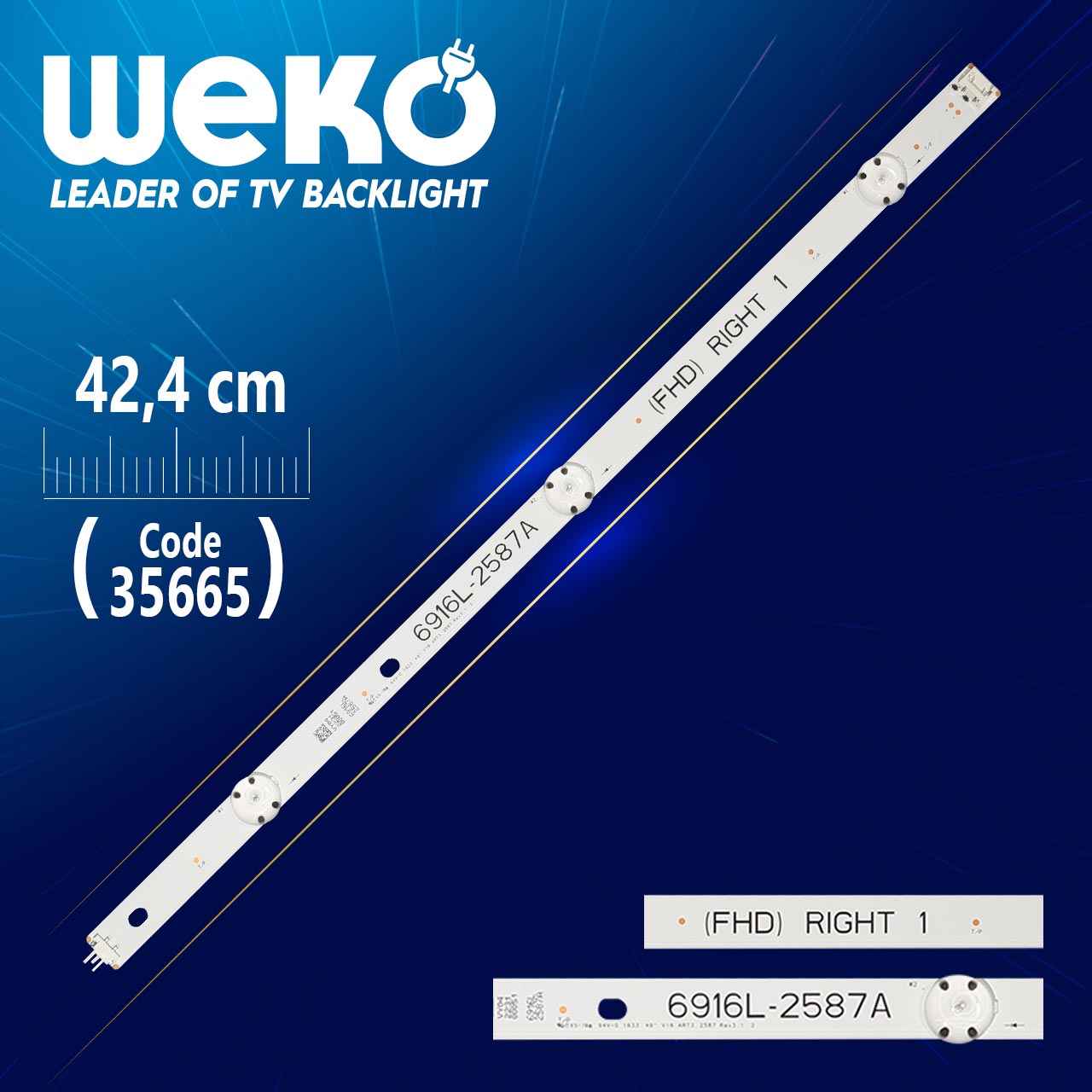 49" V16 ART3 2587 REV3.1 2 - 6916L-2587A (FHD) RIGHT 1 - 42.4 CM 3 LEDLİ - (WK-1144)