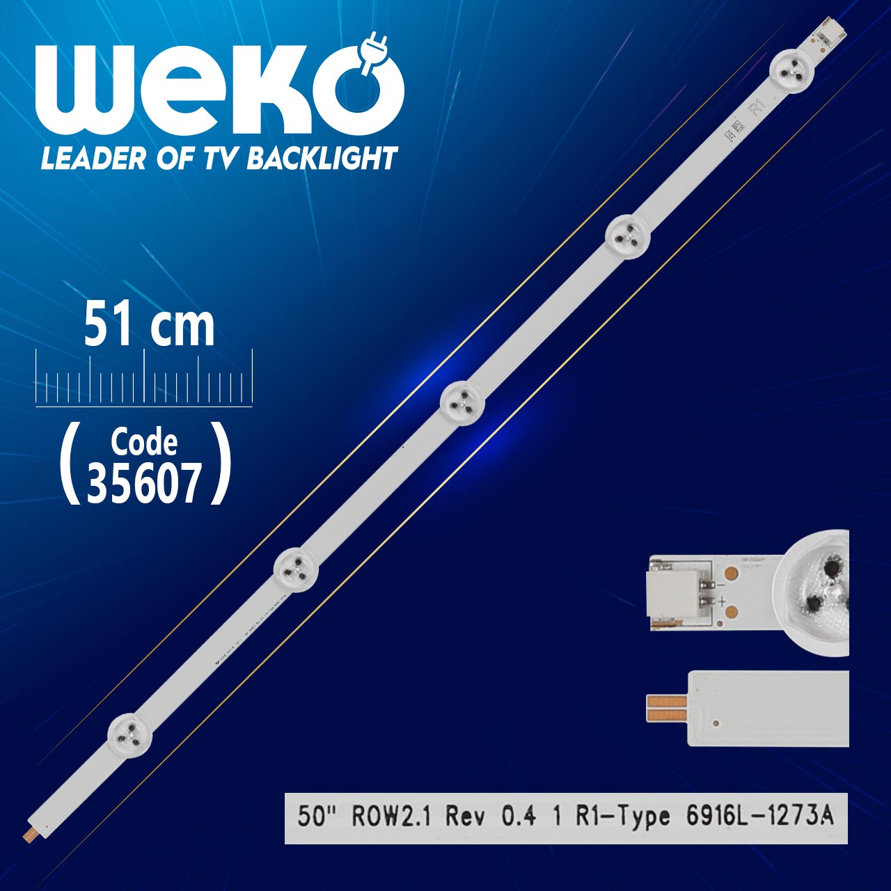 50" ROW2.1 REV 0.4 1 R1-TYPE 6916L-1273A - 51 CM 5 LEDLİ - (WK-507)