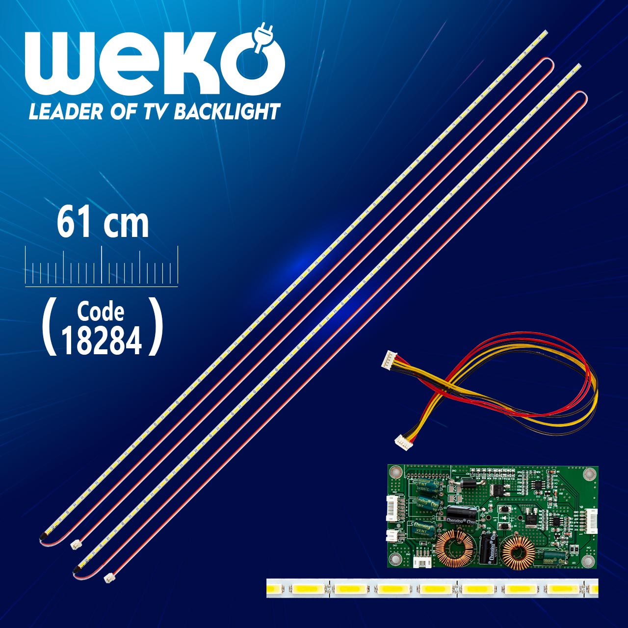 55" UNİVERSAL E-LED 69 LEDLİ (7020) 610MM 360-450MA 72-75V ÇİFT LED+SÜRÜCÜ+KABLO TAKIM (WK-0367)