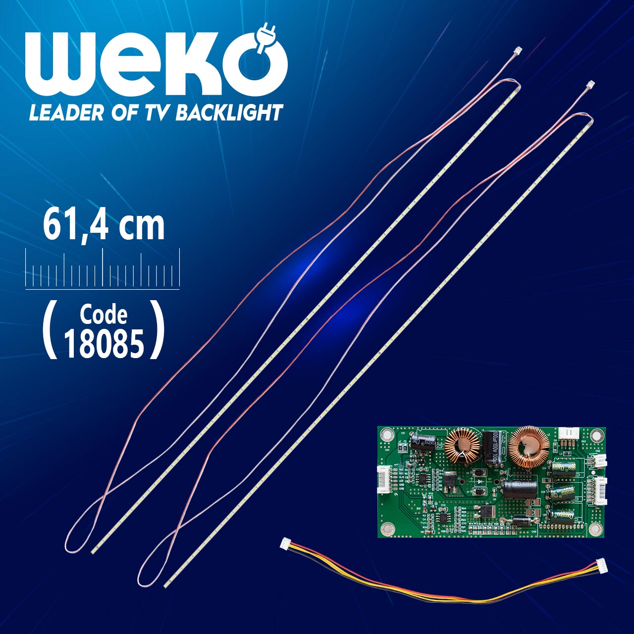 55" UNİVERSAL E-LED 72 LEDLİ (7020) 614MM 360-450MA 72-75V ÇİFT LED+SÜRÜCÜ+KABLO TAKIM (WK-1372)