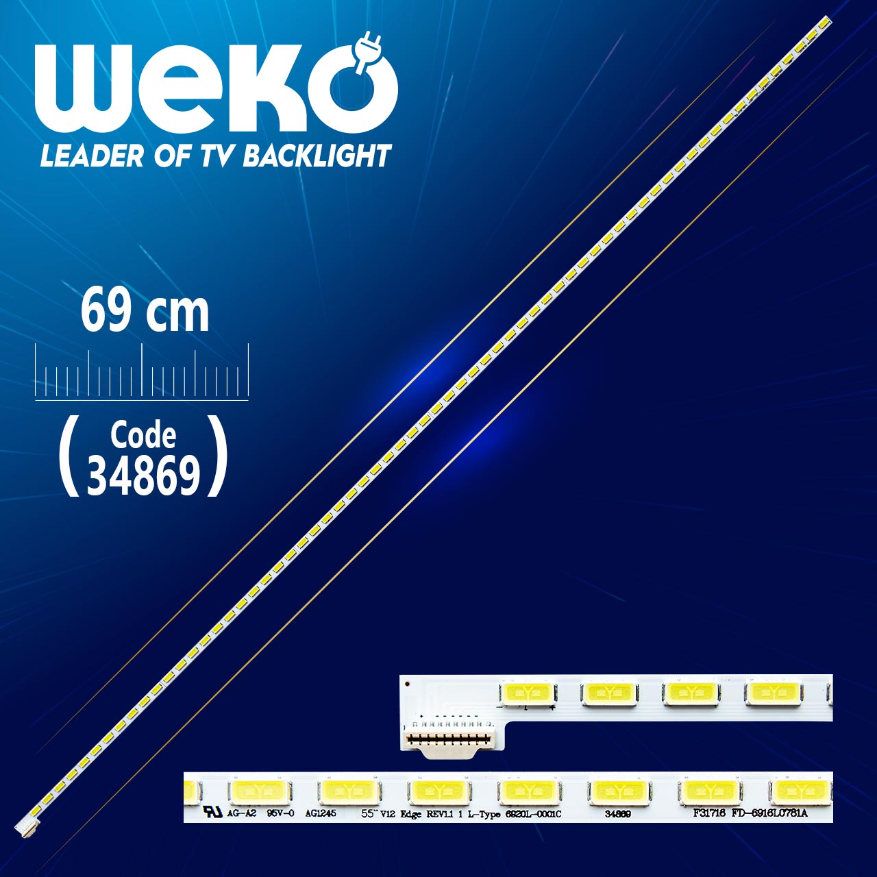 55" V12 EDGE REV1.1 1 L-TYPE 6920L-0001C - 66 LEDLİ 69 CM - (WK-327)