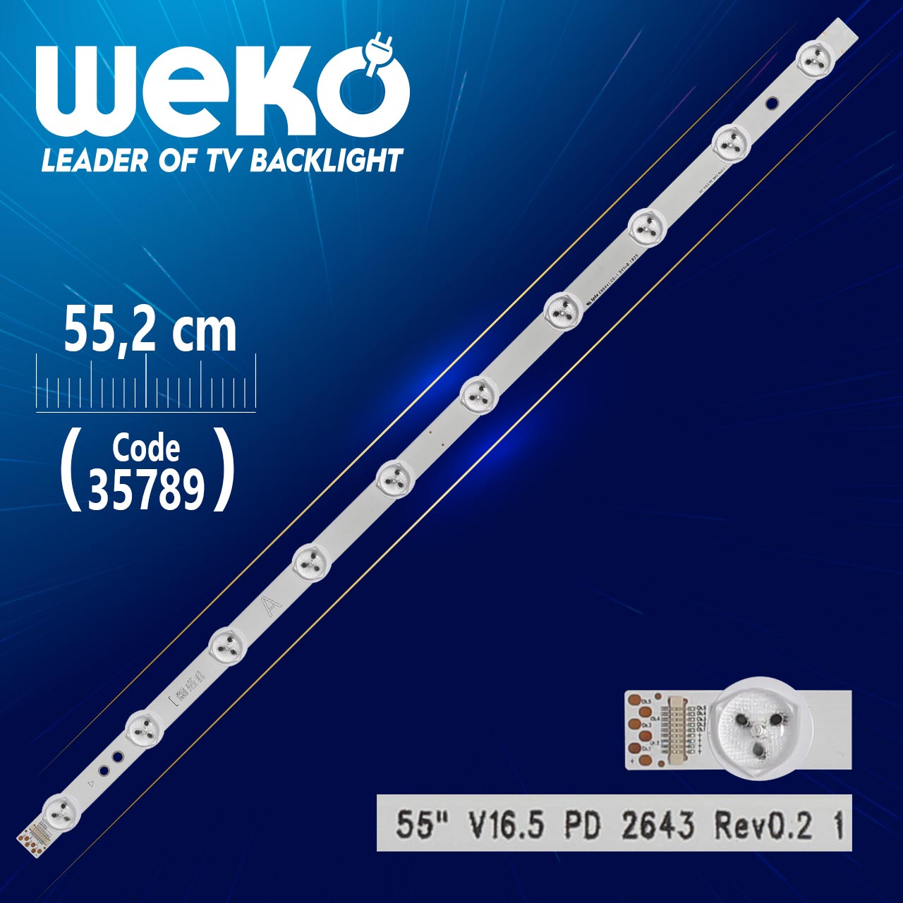 55" V16.5 PD 2643 REV0.2 1 - A - 58.4 CM 10 LEDLİ - (WK-1255)