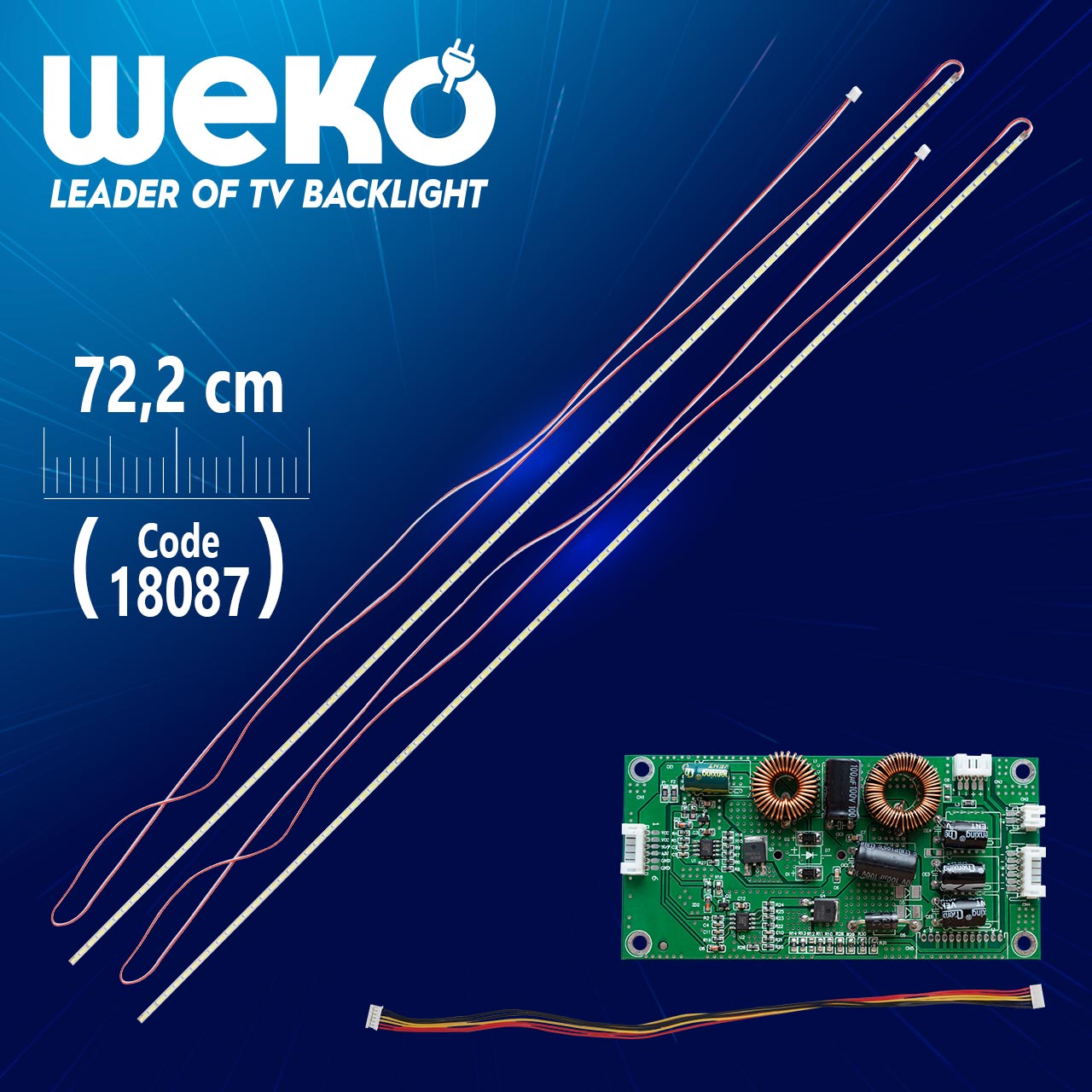 65" UNİVERSAL E-LED 90 LEDLİ (7020) 722MM 360-450MA 90-93V ÇİFT LED+SÜRÜCÜ+KABLO TAKIM (WK-1374)