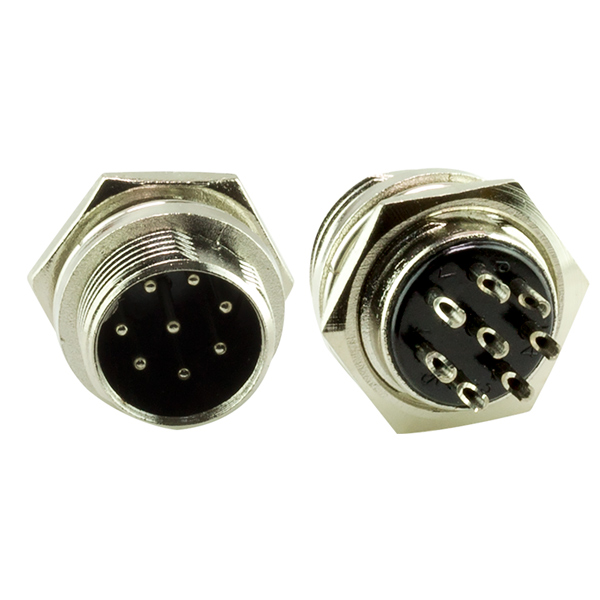 8 PİNLİ MAYK FİŞ ERKEK ŞASE (M16 - 16MM)