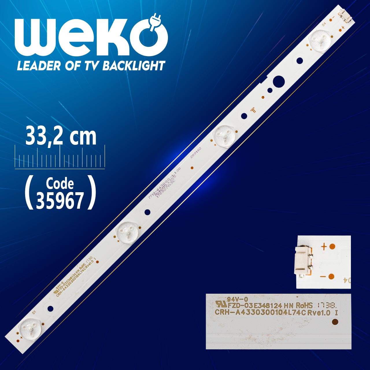 ARÇELİK CRH-A4330300104L74C REV1.0 I 4 LEDLİ  33.2 CM TV LED BAR