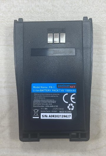 ASELSAN PB-1 ASN-A446-2100 7.4 VOLT 1500 MAH 11.1W LI-ION TELSİZ BATARYASI