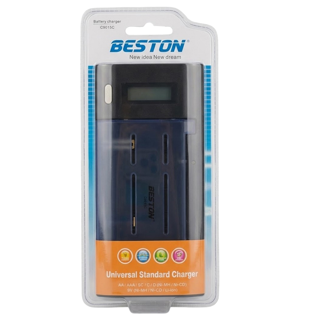 BESTON BST-C9015C (AA-AAA-C-D-9V-SC) UNIVERSAL TÜM BOYLAR DİGİTAL EKRANLI PİL ŞARJ CİHAZ