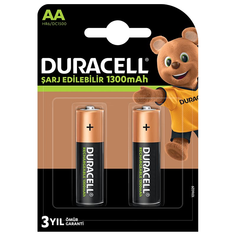 DURACELL 1300 MAH ŞARJLI AA KALEM PİL (2'Lİ PAKET)