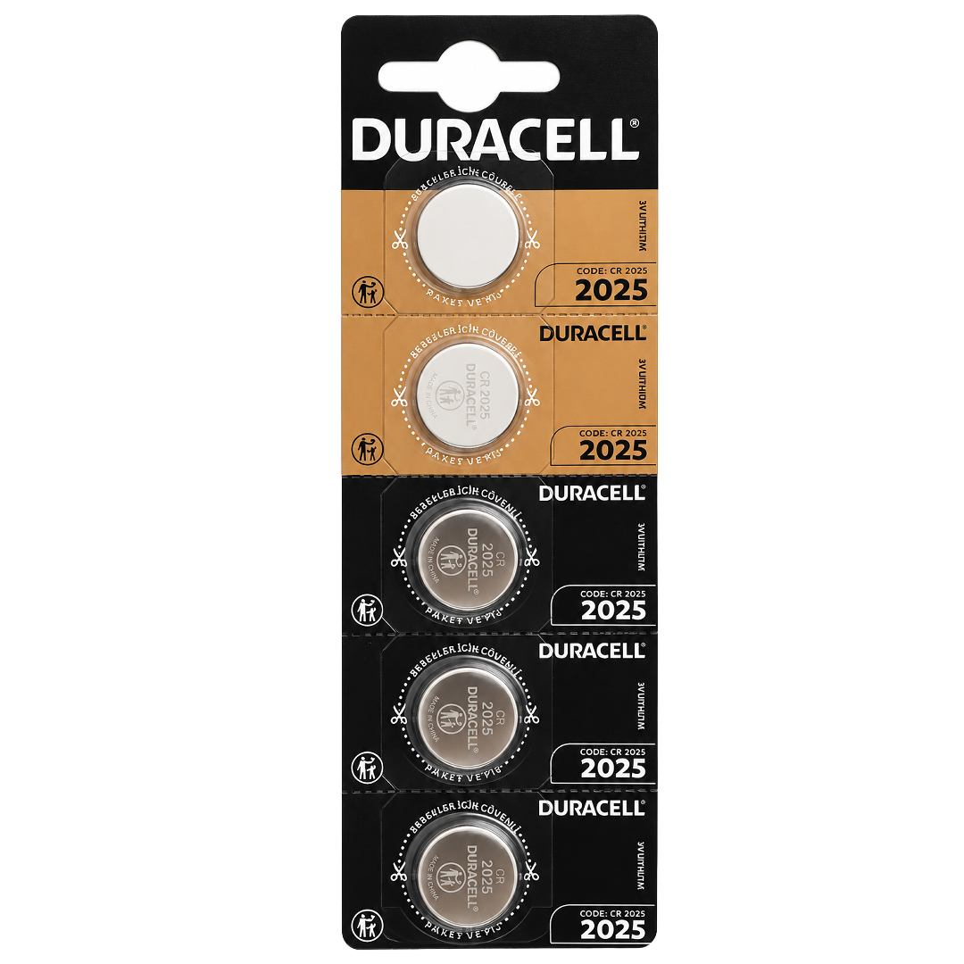 DURACELL CR2025 3 VOLT LİTYUM PARA DÜĞME PİL (5'Lİ PAKET FİYATI)