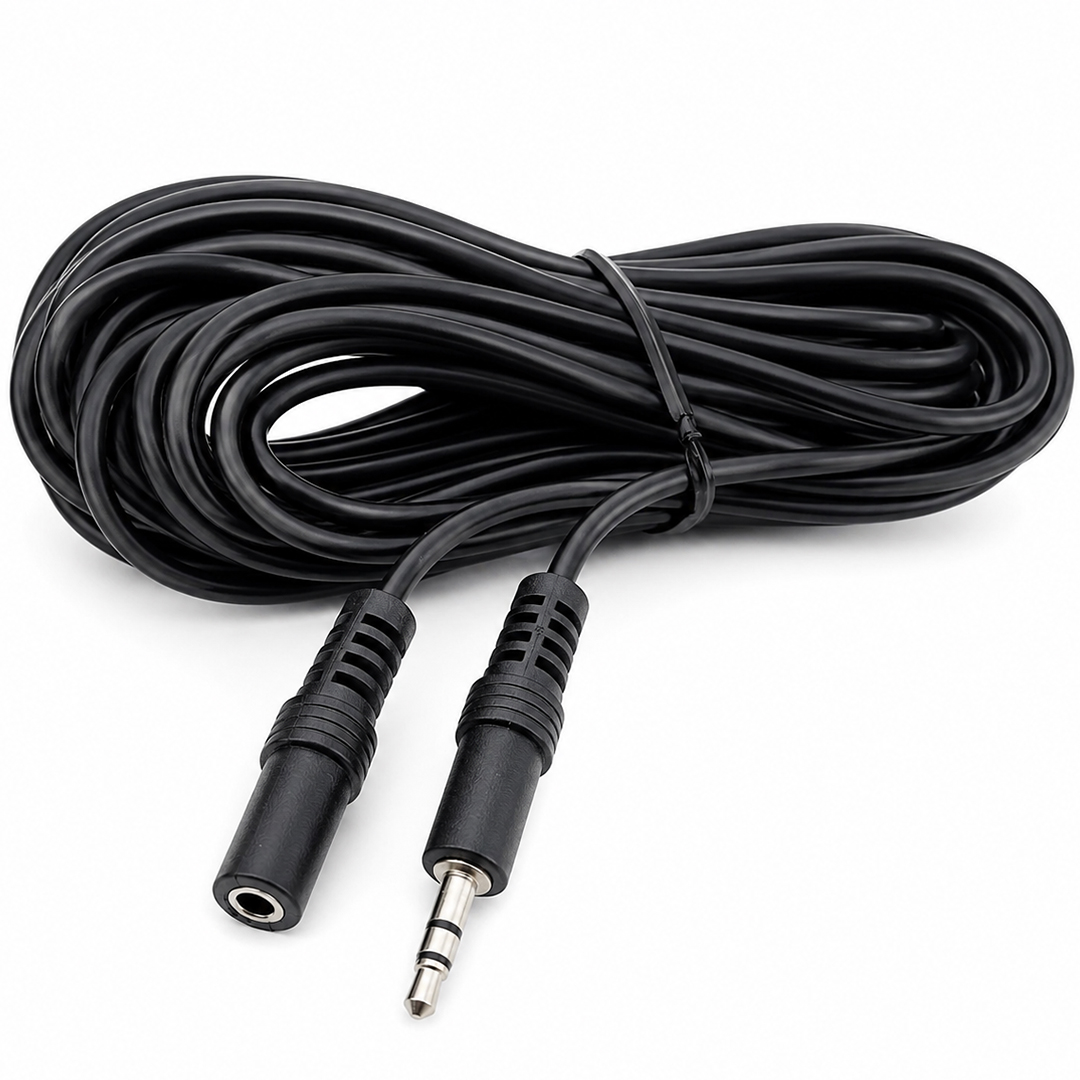 ELEKTROMER EL-8942 SİYAH 3.5MM STEREO ERKEK/DİŞİ 10 METRE UZATMA KABLO