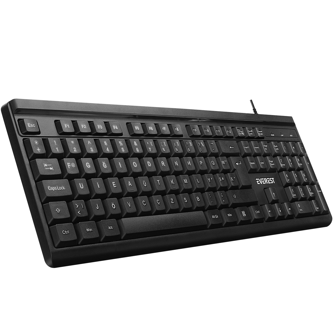 EVEREST KB-741F SİYAH/GRİ 2MT BAKIR KABLOLU MULTİMEDIA USB TAMAMEN TÜRKÇE F KLAVYE