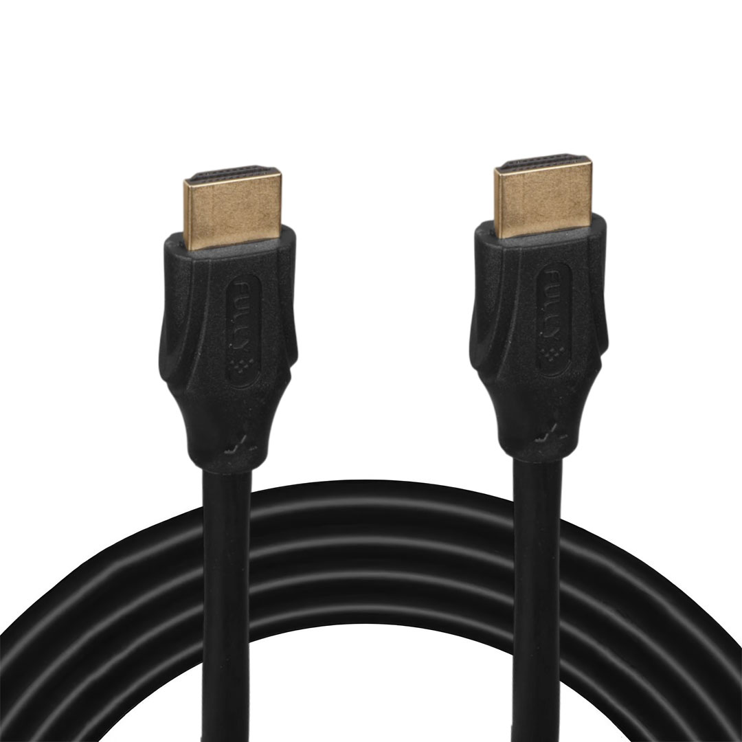 FULLY G-507FS PLASTİK DÜZ SİYAH 20 METRE V2.0 GOLD POŞETLİ HDMI KABLO