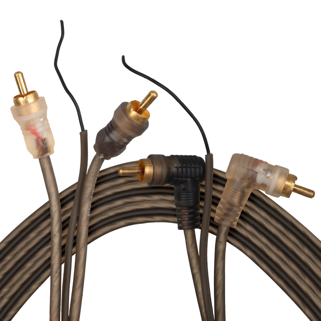 FULLY G-512AB 2 RCA + 2 RCA + AMFİ SİNYAL 5 METRE L TİP ŞASELİ OTO ANFİ KABLO