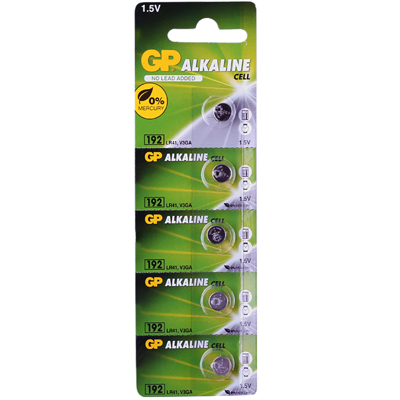 GP 192 1.5 VOLT LR41 AG3 ALKALİN DÜĞME PİL (5'Lİ PAKET FİYATI)