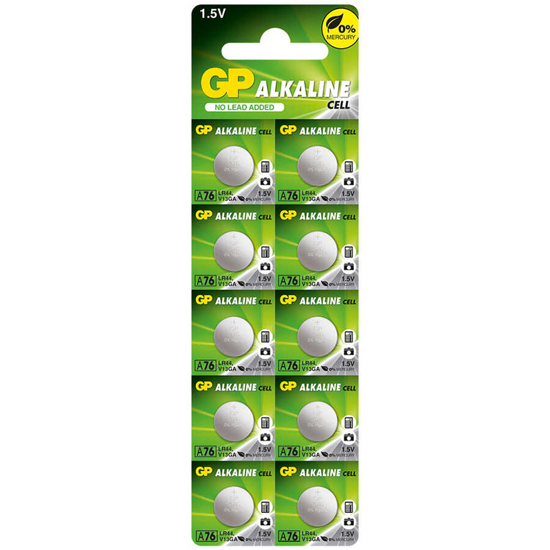 GP A76F-2C10 LR44 1.5 VOLT ALKALİN AG-13 PİL (10'LU PAKET)