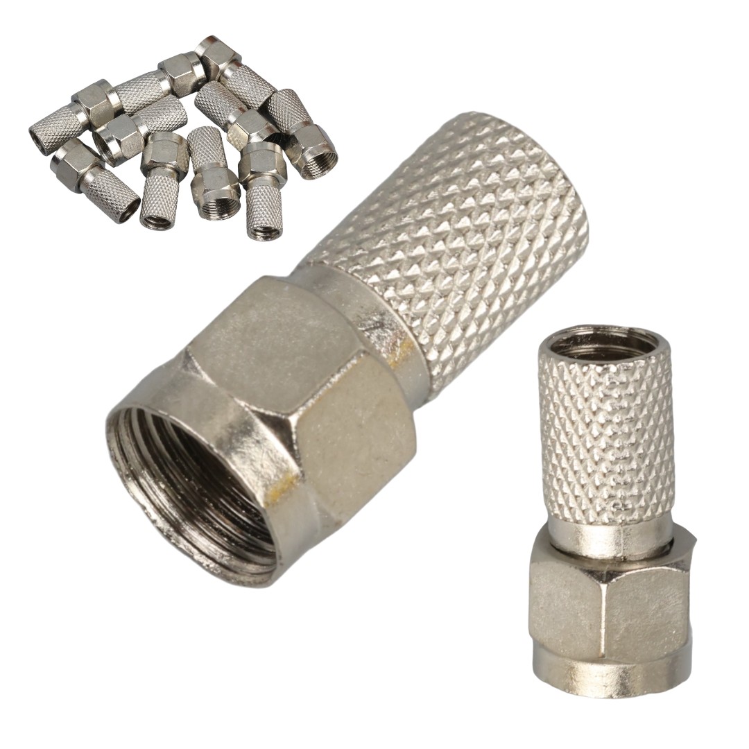 HERZ HRF-02 RG6/U6 22 MM SİYAH CONTALI F KONNEKTÖR (100'LÜ POŞET)