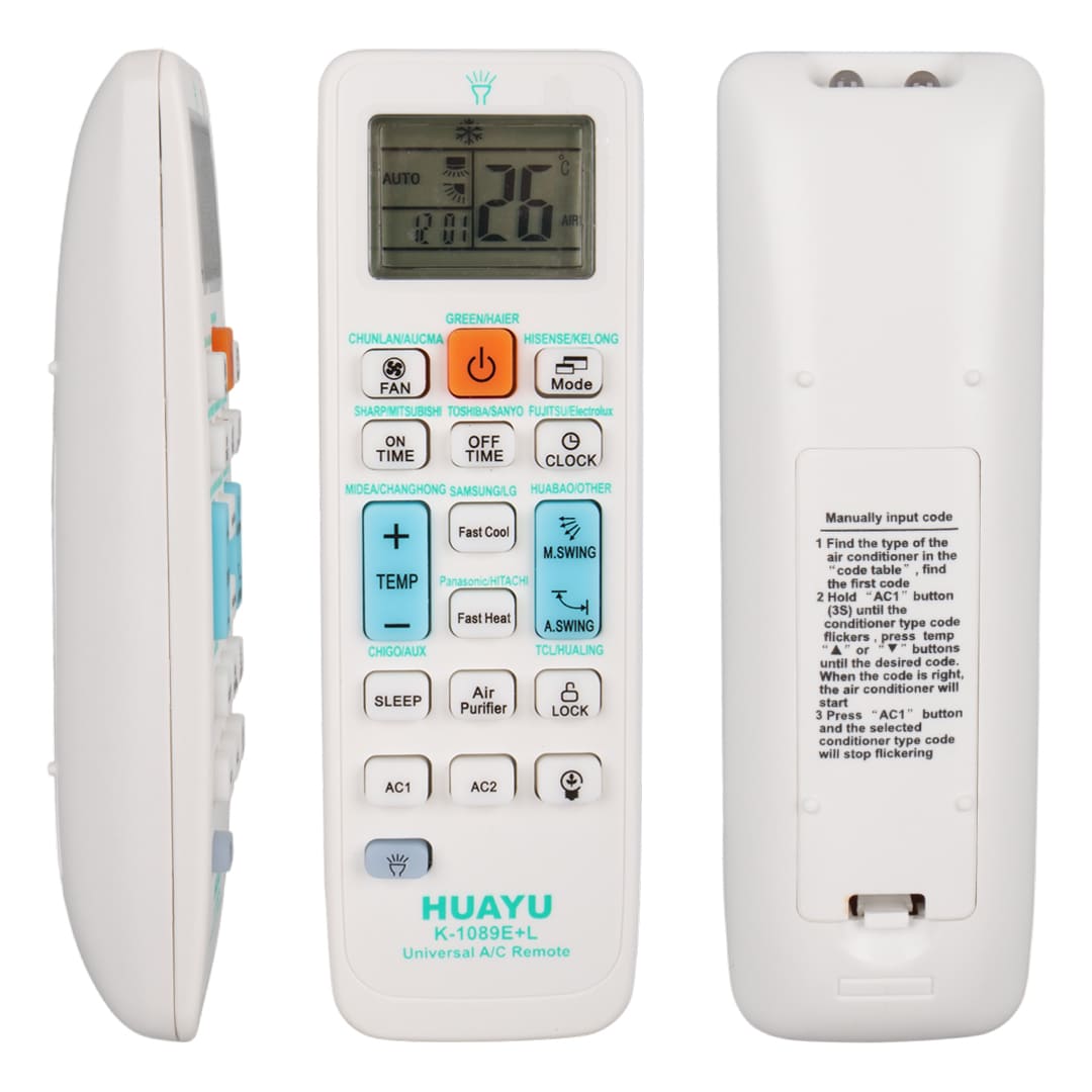 HUAYU KK K-1089E+L UNIVERSAL A/C AKILLI KLİMA KUMANDASI TUŞLAR MARKA YAZILI