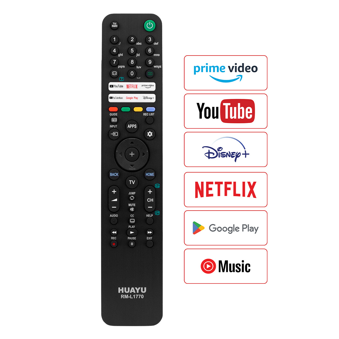 HUAYU KL RM-L1770 SONY YOUTUBE-PRIME VIDEO-GOOGLE PLAY-NETFLIX-DISNEY TUŞLU LCD LED TV KUMANDA