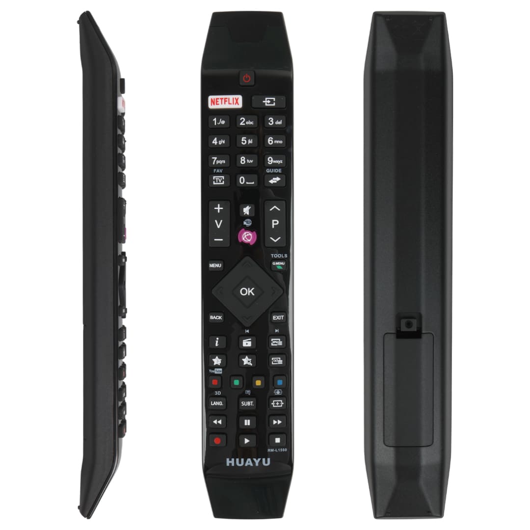HUAYU KL VESTEL RM-L1560 NETFLIX-MOR TUŞLU YENİ ÜSTÜ CAMLI-HITACHI RC 49141 LED TV KUMANDA (40140=18391)