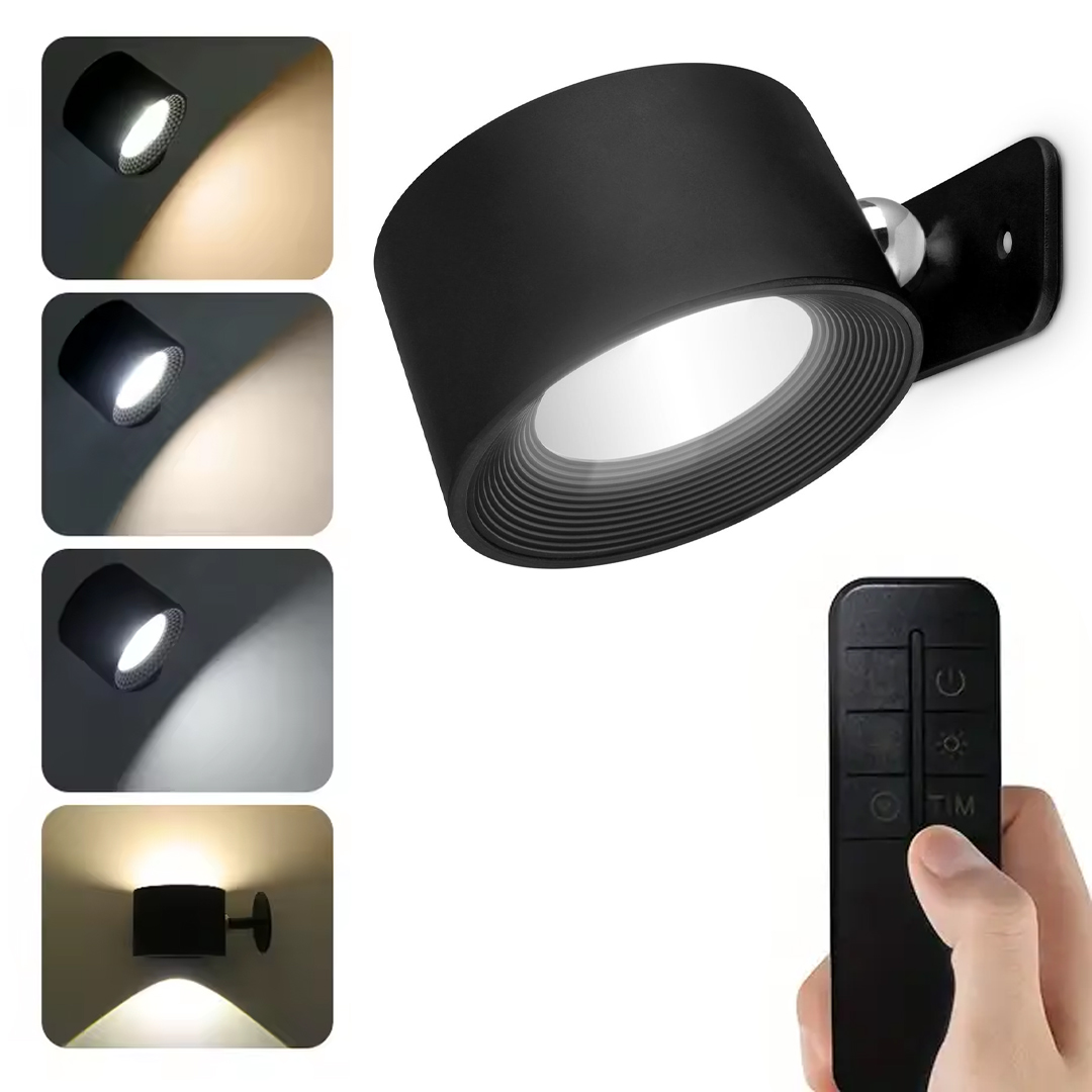 LEDX AL-SK-BD80A ÇİFT YÖNLÜ KUMANDALI ŞARJLI DUVAR APLİK ÇALIŞMA LAMBASI 3000K-4000K-6500K(SİYAH RENK)