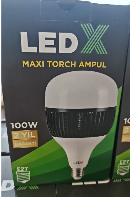 LEDX AL-TH100 100W 9000 LÜMEN E27 AKIM KORUMALI BEYAZ MAXI KRİSTAL TORCH LED AMPUL